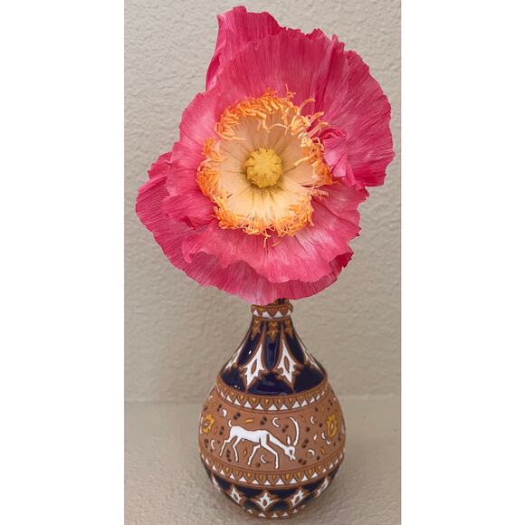 Handmade Crepe paper Iceland Poppies- Bleeding Pink- 180 Gram - Picture 5 of 7